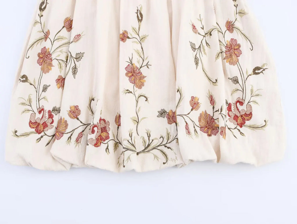 Embroidered Bustier Bubble Mini Dress