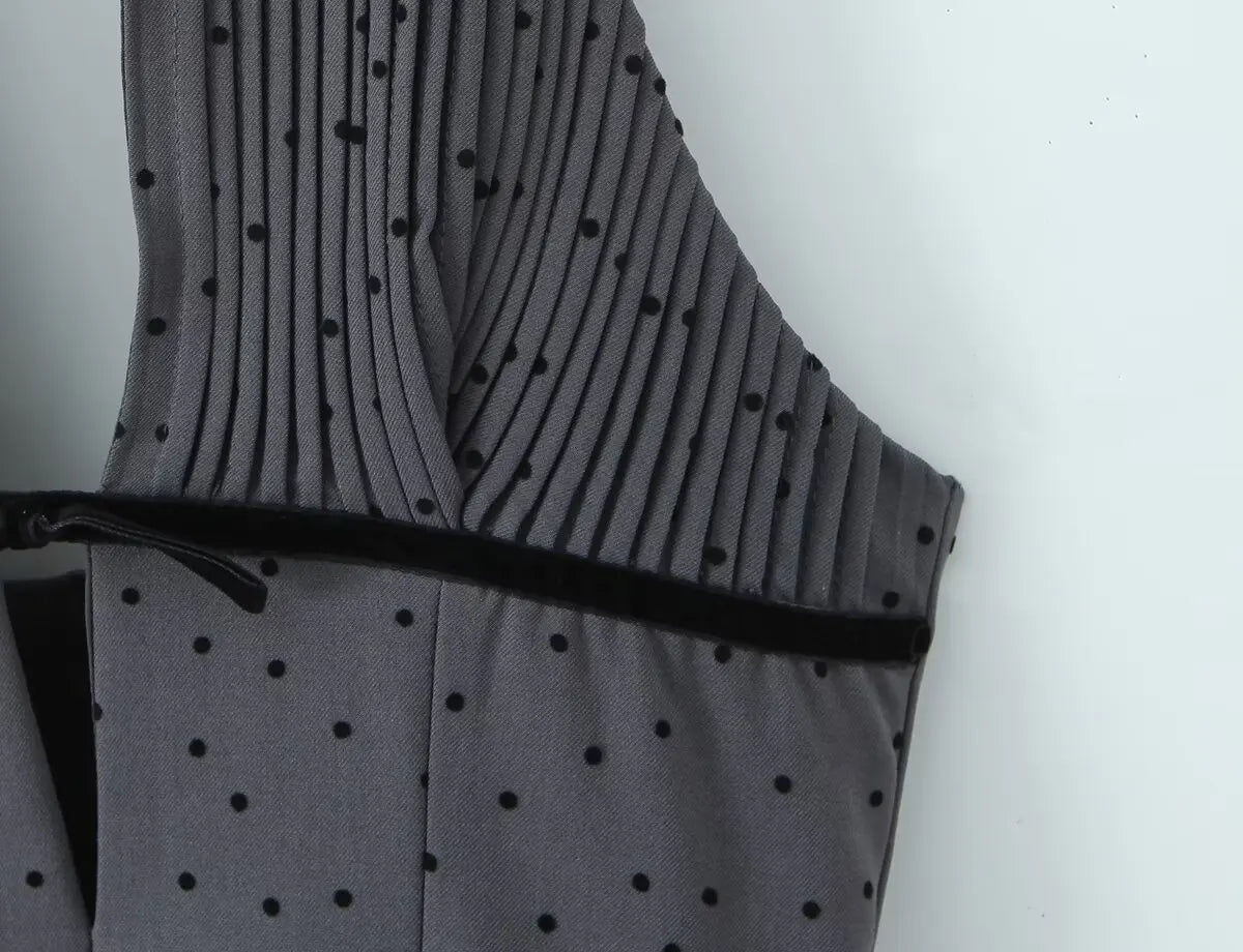 Notched Collar Button Front Mini Dress