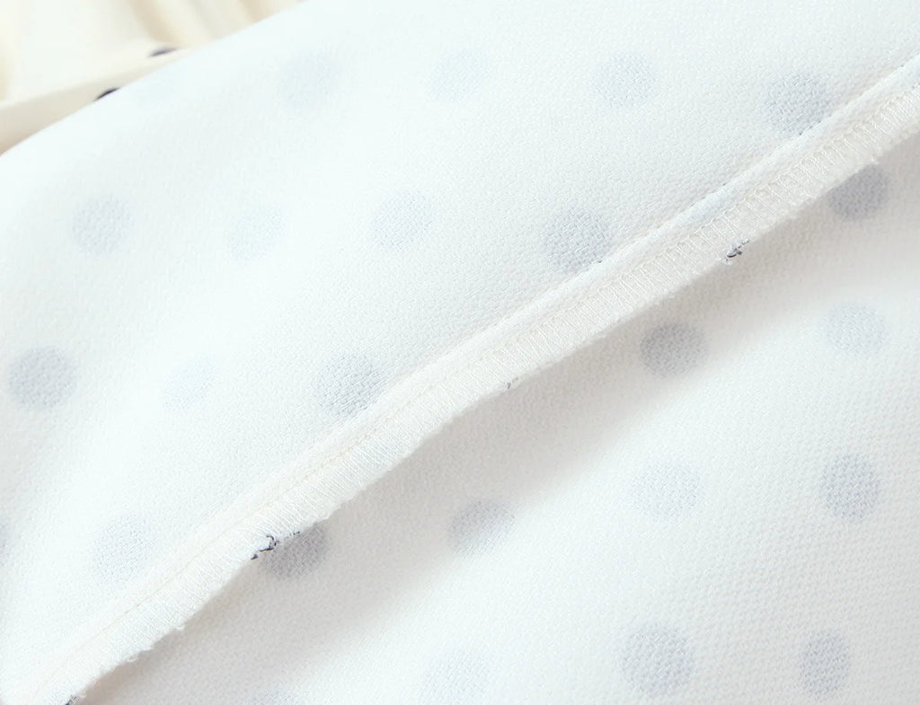 Polka Keyhole Tie Neck Mini Dress