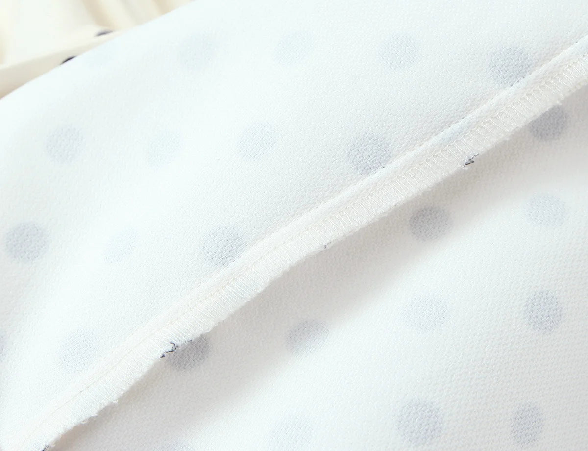Polka Keyhole Tie Neck Mini Dress
