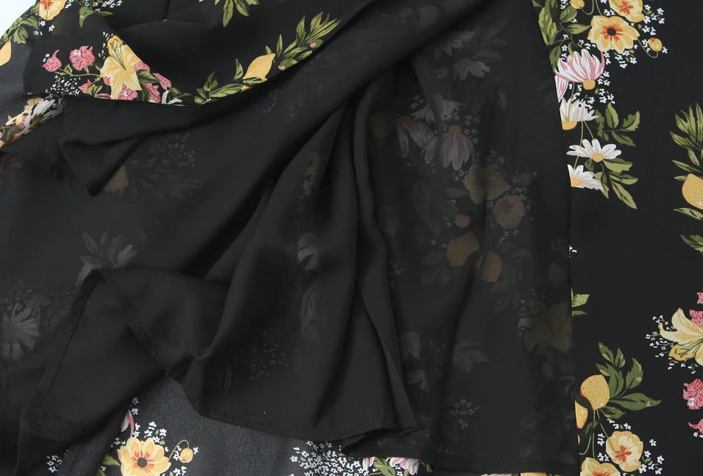 Floral Tie Strap Square Neck Maxi Dress
