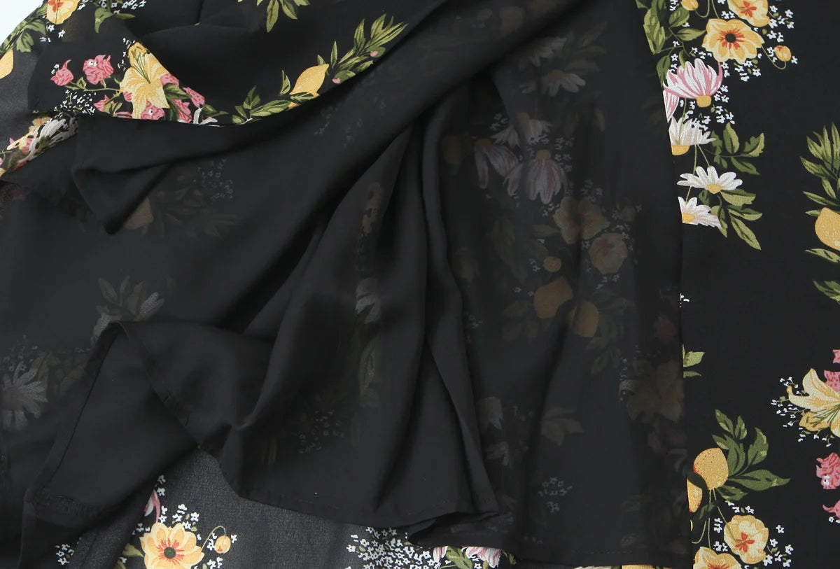 Floral Tie Strap Square Neck Maxi Dress