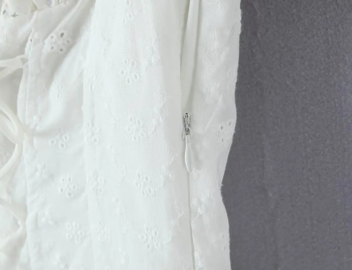 Lace Corset Puff Sleeve Mini Dress