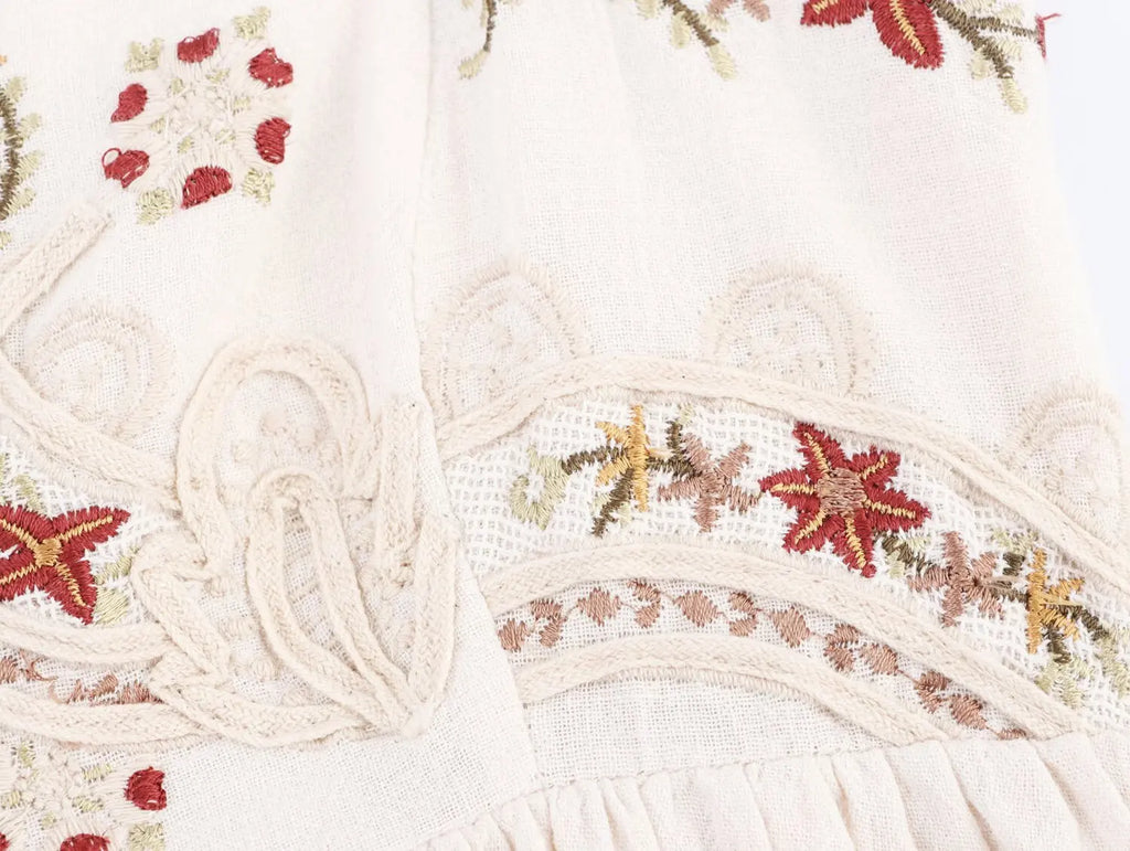 Embroidered Bustier Bubble Mini Dress