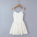 Lace Trim Corset Tie Strap Mini Dress