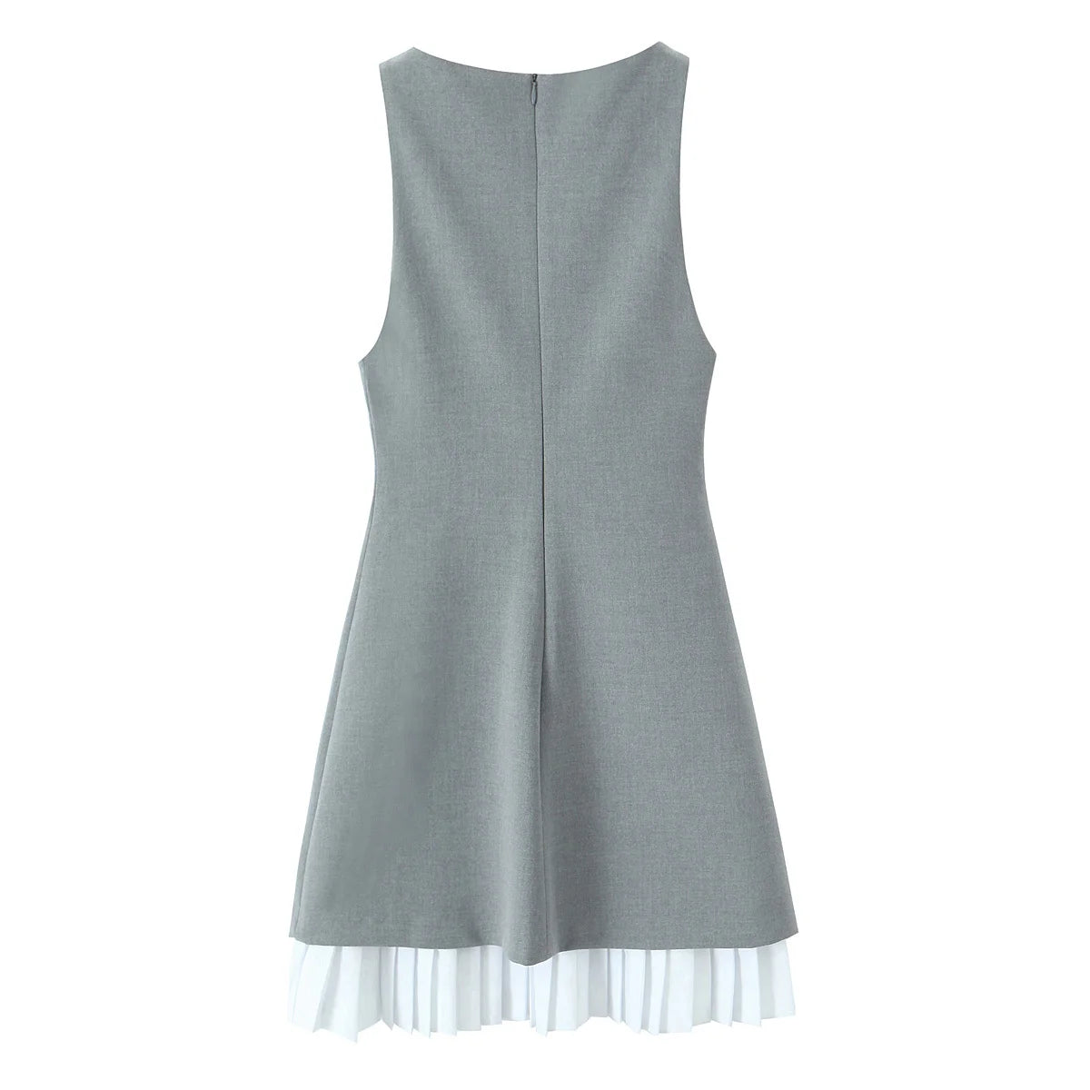 Sleeveless A Line Pleated Hem Mini Dress