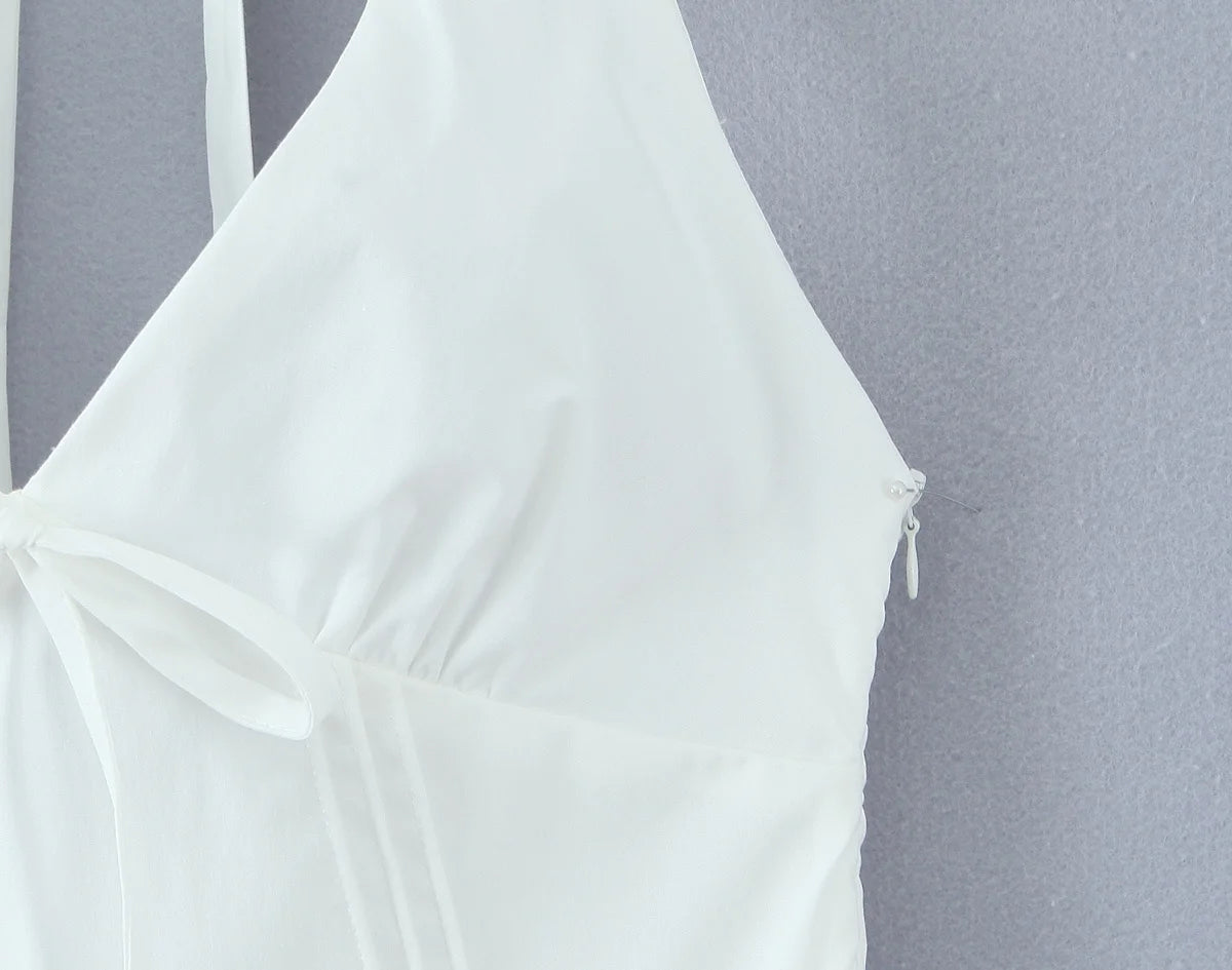 Plunge Halter Corset Mini Dress