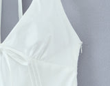 Plunge Halter Corset Mini Dress