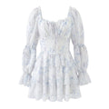 Lace Up Tiered Ruffle Mini Dress