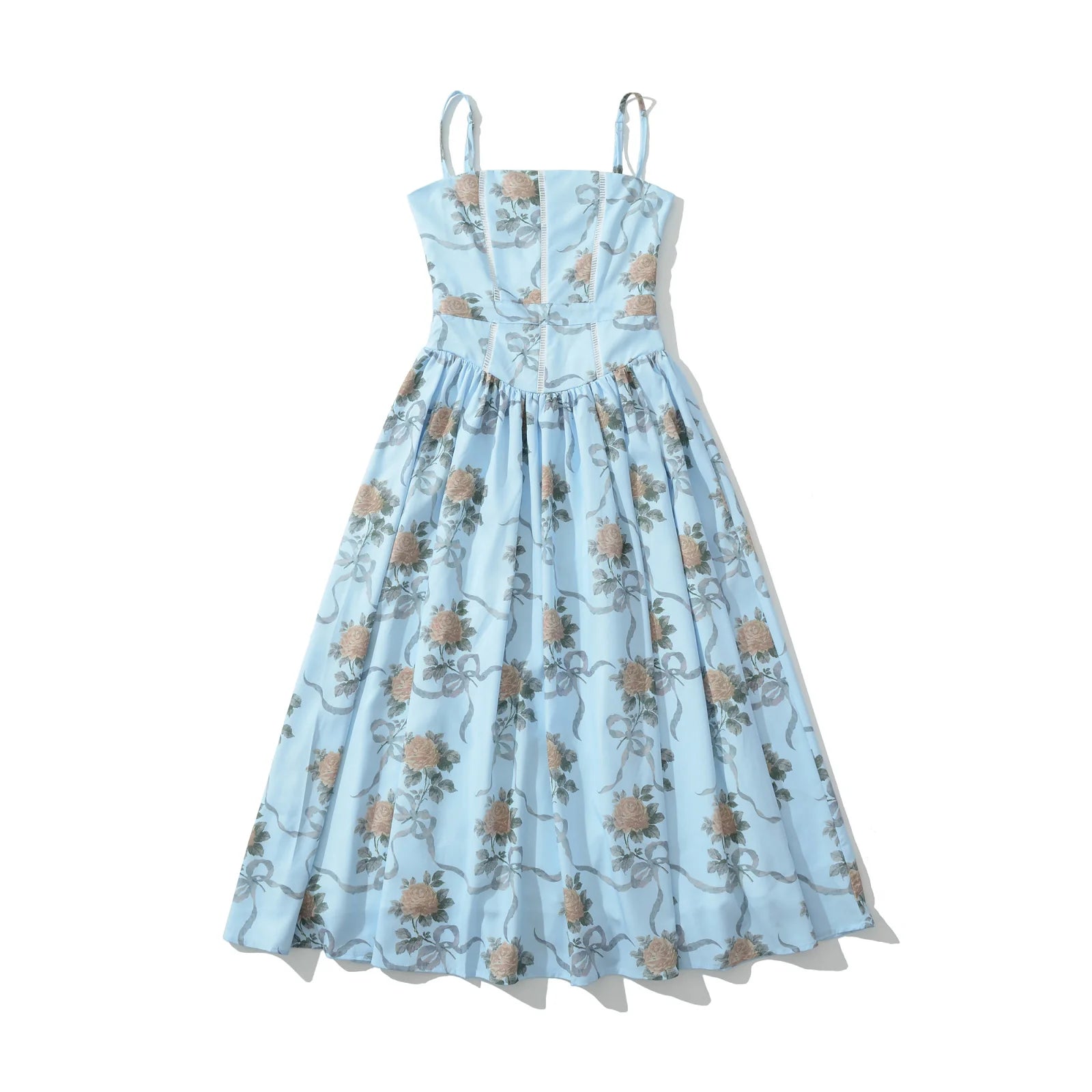 Ribbon Rose Corset Midi Dress