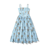 Ribbon Rose Corset Midi Dress