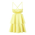 Crisscross Strap Cutout Tiered Midi Dress