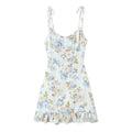 Tie Strap Ruffle Hem Mini Dress