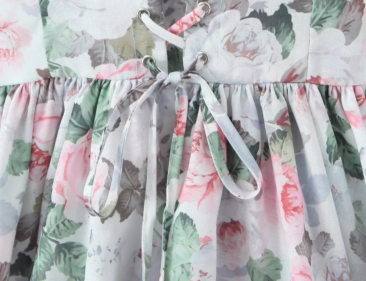Tie Strap Corset Tiered Mini Dress