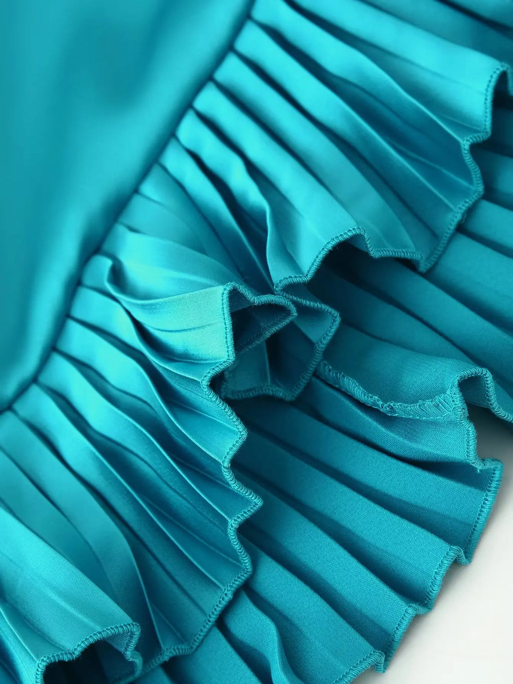 One Shoulder Draped Pleated Trim Midi Dress