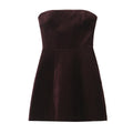 Strapless Bow Back Satin Mini Dress