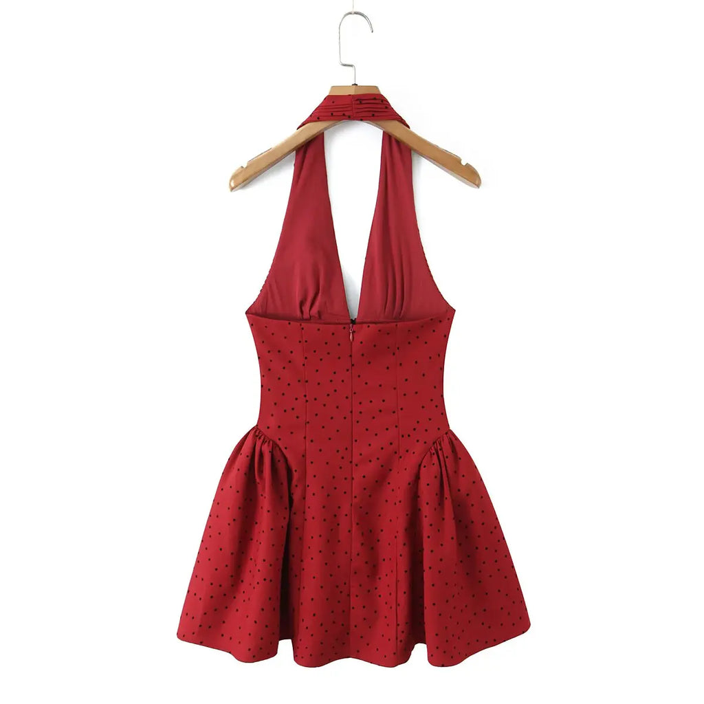 Notched Collar Button Front Mini Dress