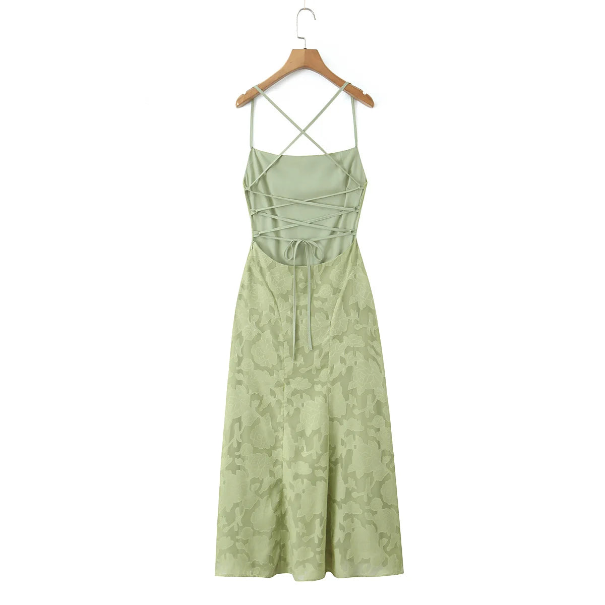 Floral Jacquard Crossback Maxi Dress