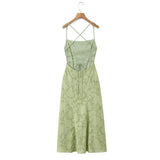 Floral Jacquard Crossback Maxi Dress