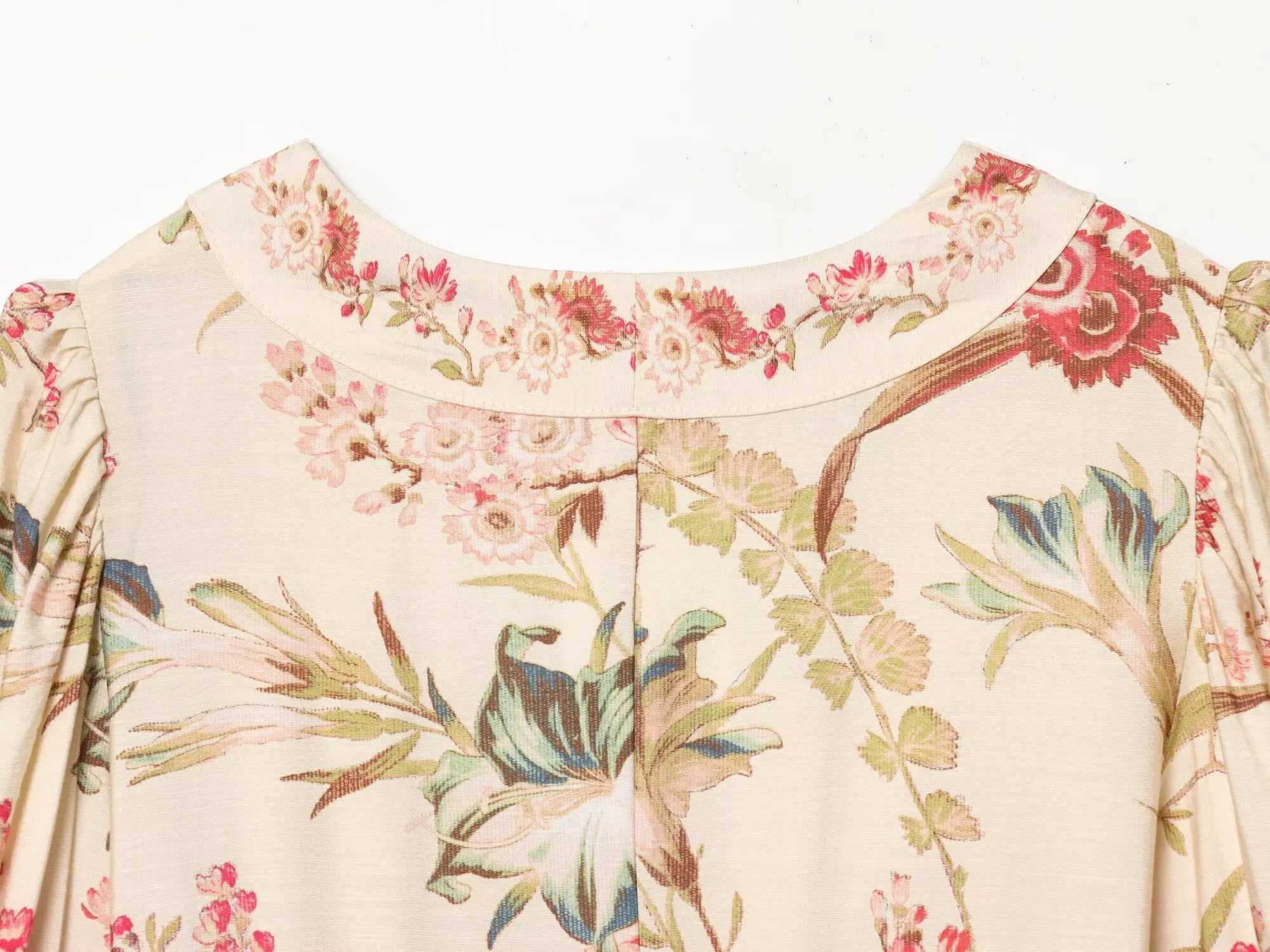Botanical V Neck Long Sleeve Maxi Dress