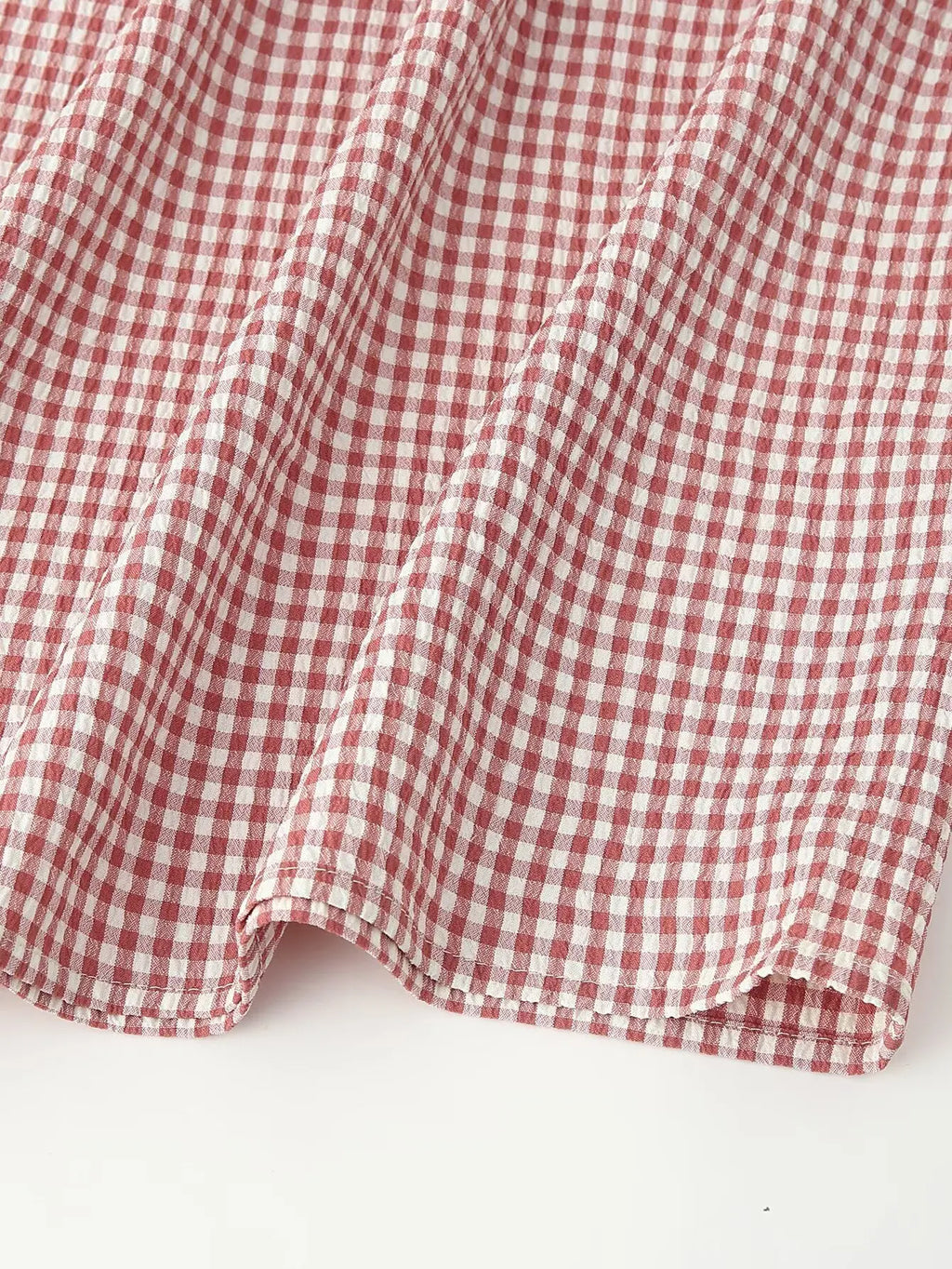 Smocked Crewneck Gingham Maxi Dress