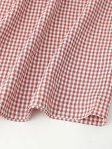 Smocked Crewneck Gingham Maxi Dress