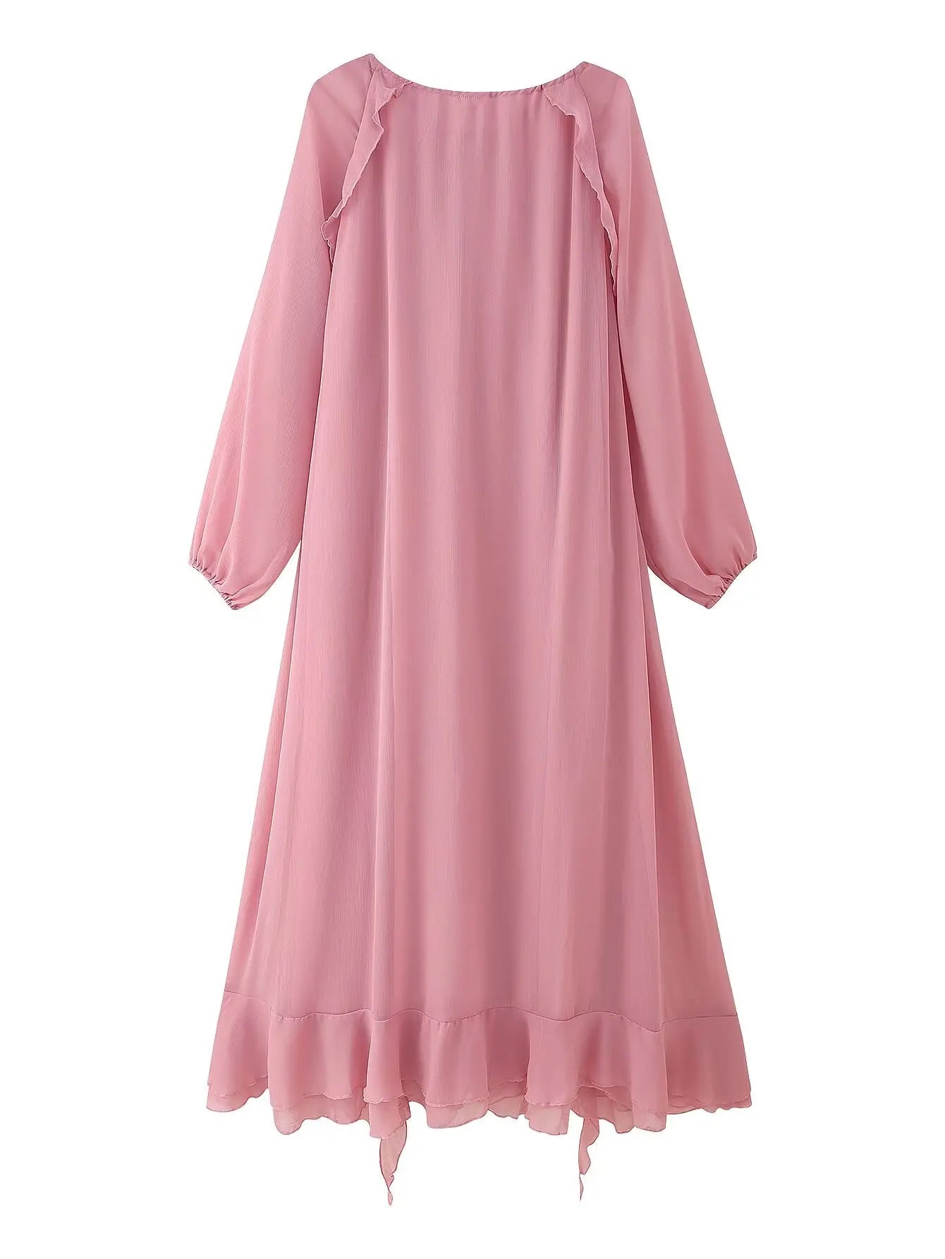 Tie Front Ruffle Maxi Dress