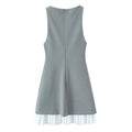 Sleeveless A Line Pleated Hem Mini Dress