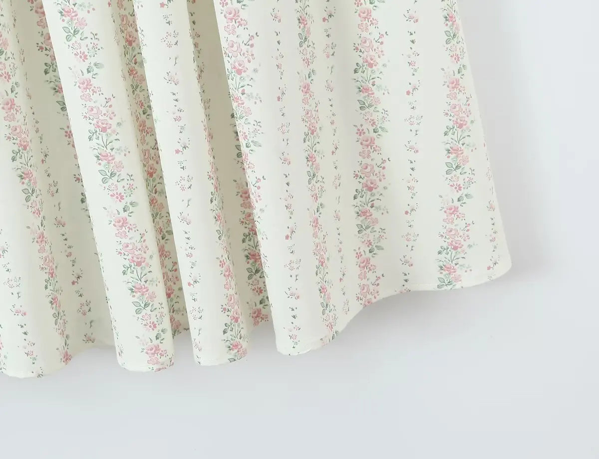 Floral Stripe Corset Maxi Dress