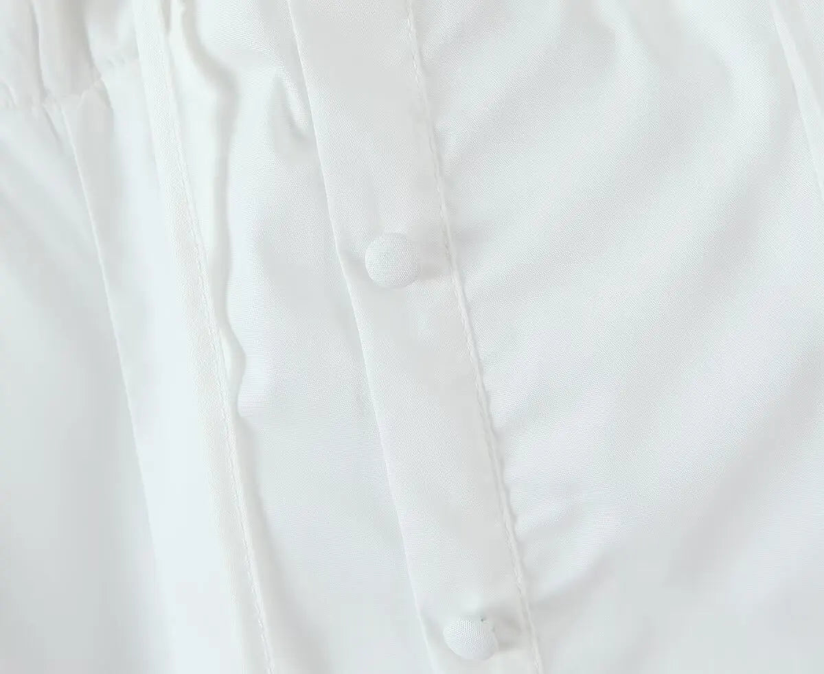 Lace Trim Button Front Mini Dress
