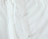 Lace Trim Button Front Mini Dress