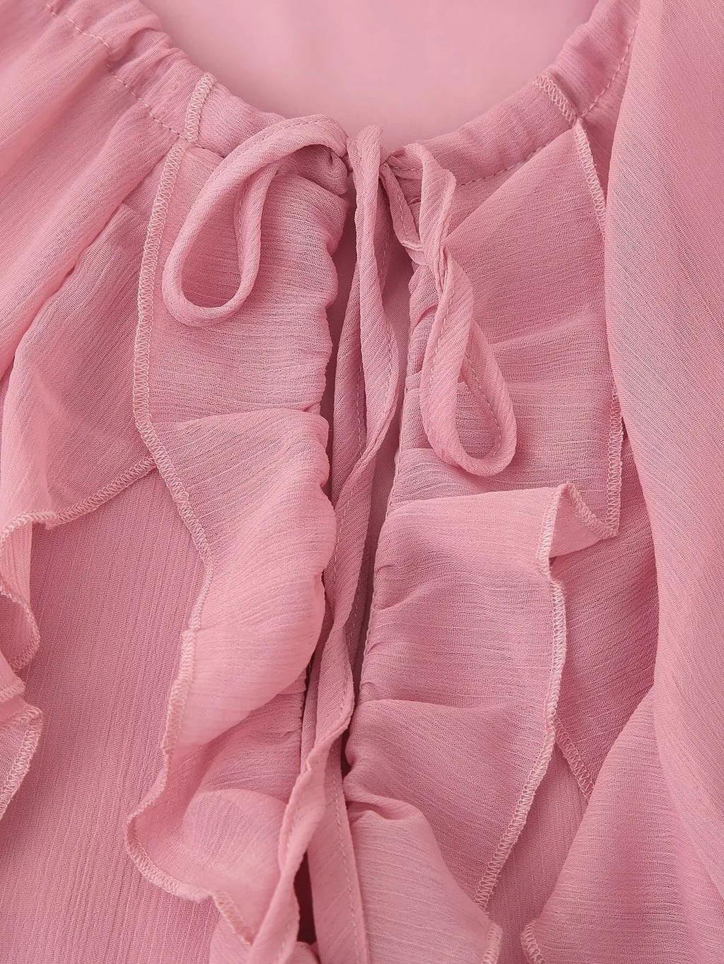 Tie Front Ruffle Maxi Dress