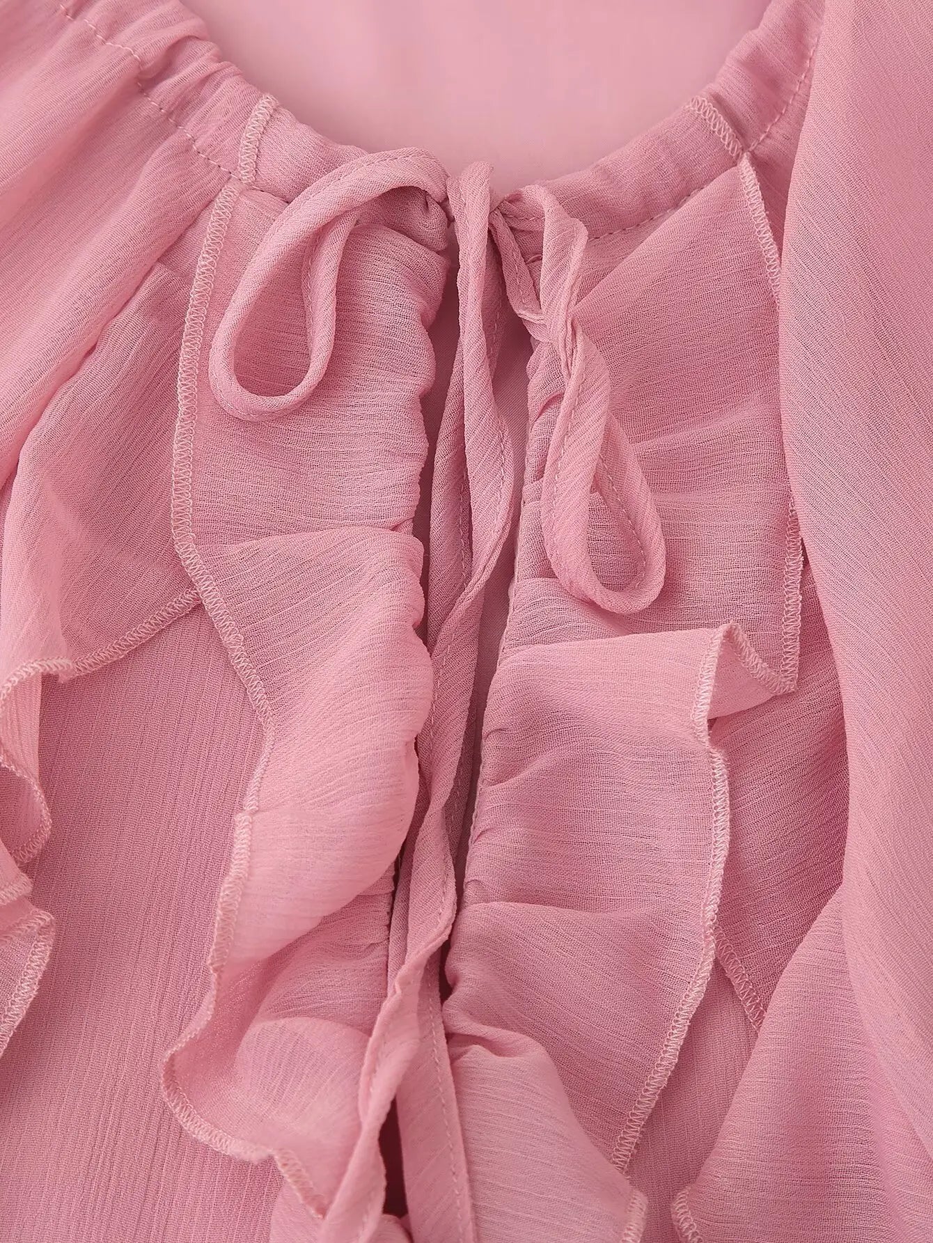 Tie Front Ruffle Maxi Dress