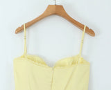 Structured Bustier A Line Midi Dress