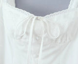 Lace Trim Button Front Mini Dress