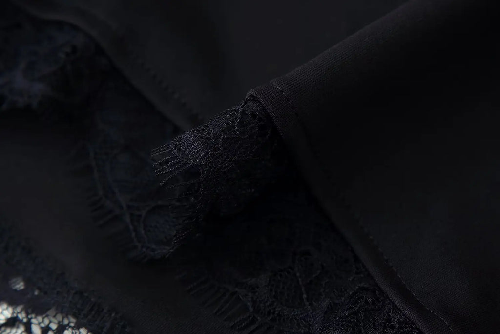 Lace Keyhole Collar Mini Dress