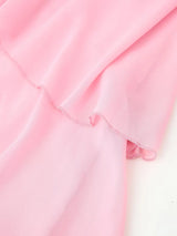 Rosette Halter Tiered Chiffon Maxi Dress
