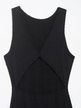 Fringe Cascade Column Maxi Dress