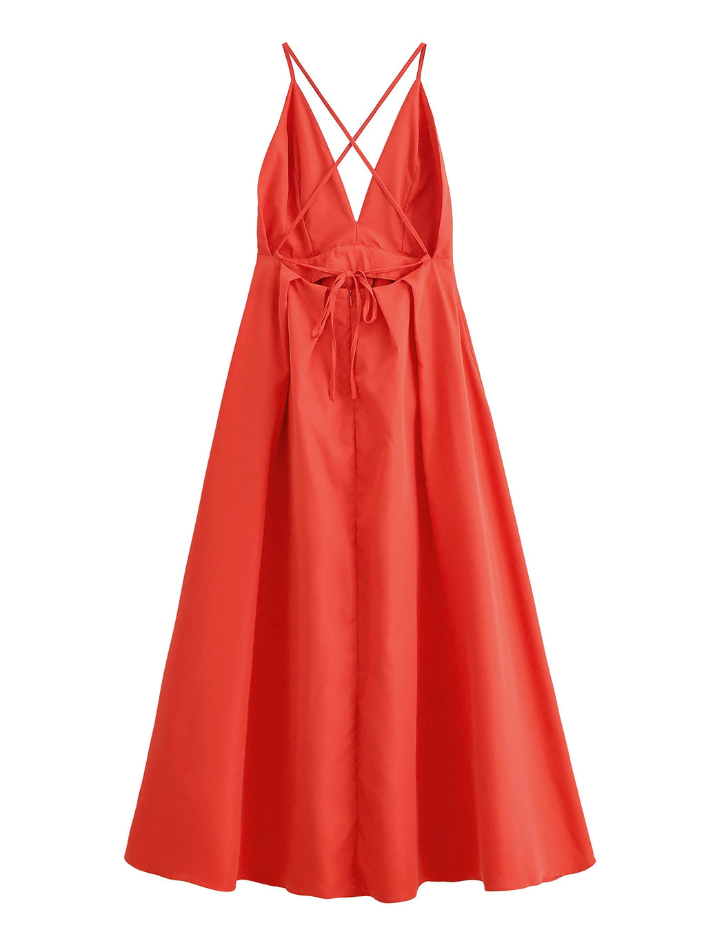 Deep V Crisscross Back Maxi Dress