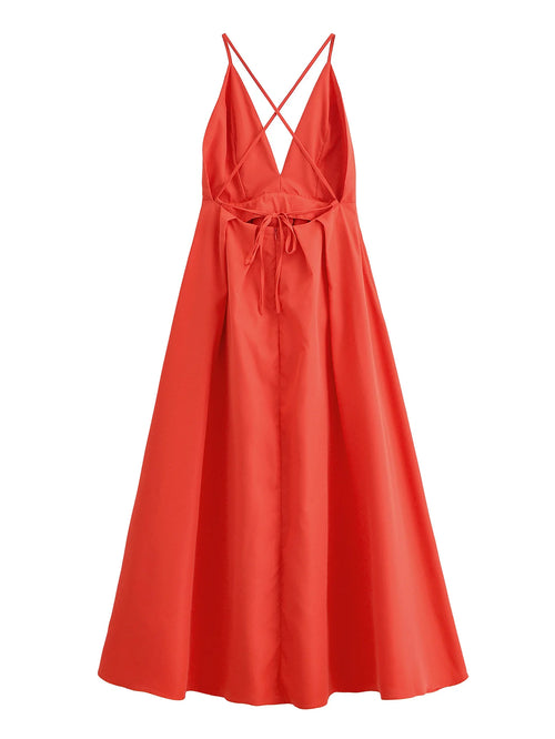 Deep V Crisscross Back Maxi Dress