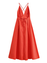 Deep V Crisscross Back Maxi Dress