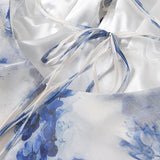 3D Floral Strap Lace Up Tiered Mini Dress