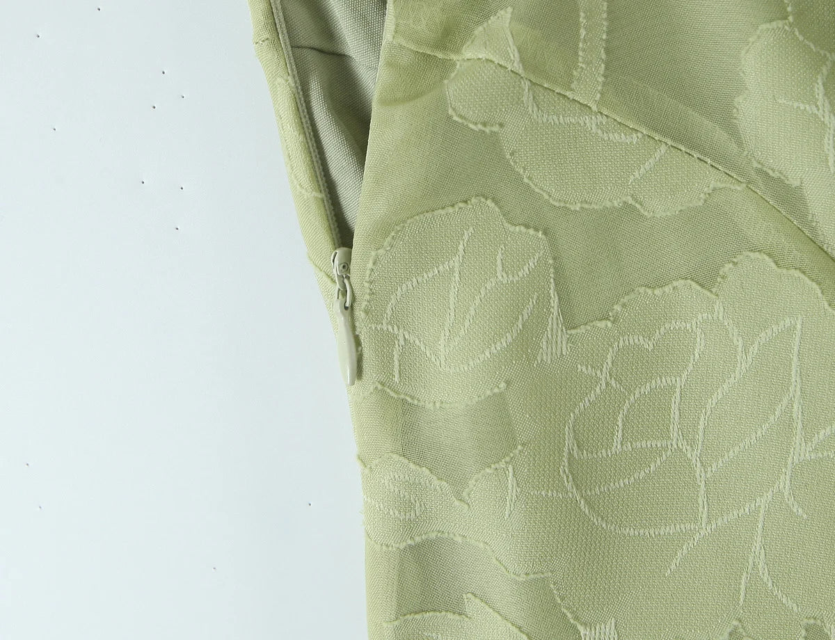 Floral Jacquard Crossback Maxi Dress