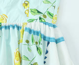 Lemon Print Sweetheart Cami Maxi Dress