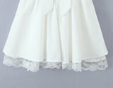 Lace Ruffle Bow Bardot Mini Dress