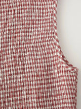 Smocked Crewneck Gingham Maxi Dress