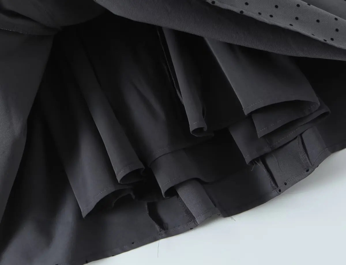 Notched Collar Button Front Mini Dress