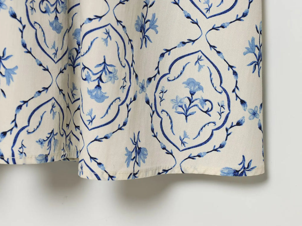 Porcelain Belt Midi Dress