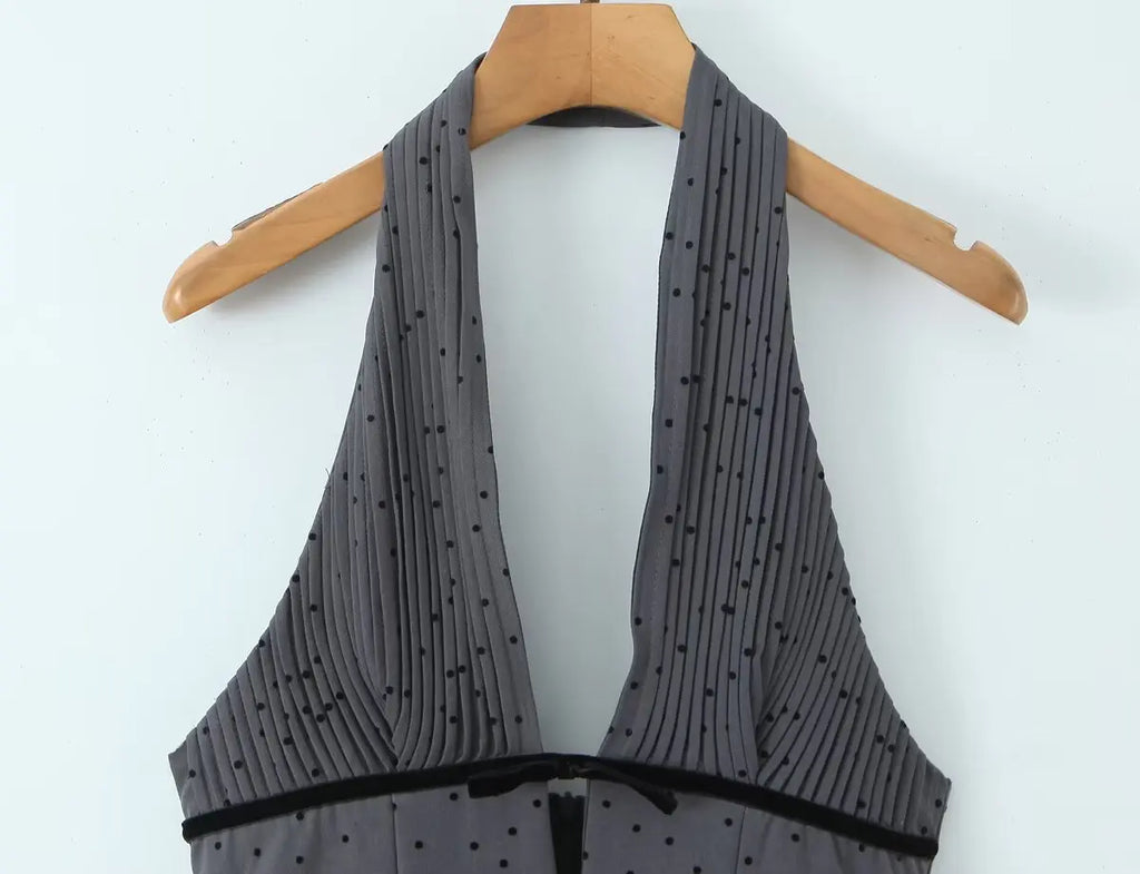 Notched Collar Button Front Mini Dress
