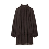 High Neck Ruffle Tiered Mini Dress